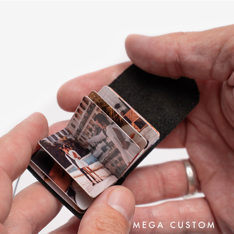 Personalized Mini Photo Keychain Small Custom Leather Memory Photo Mini Cute Picture Keychain for Family Boyfriend Girlfriend Couple Friends