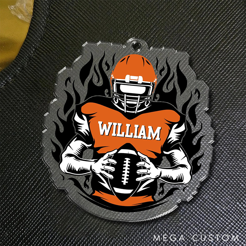 [Copy]Personalized American Football Player Acrylic Keychain with Custom Number 