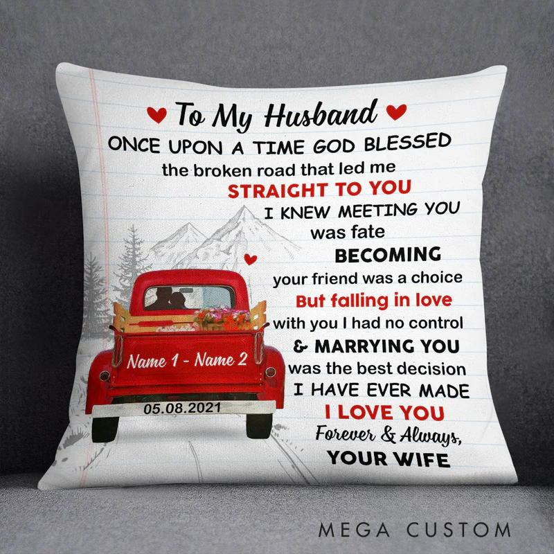 Personalized God Bless the Road Throw Pillow with Name Christian Birthday Gift for Family Religious Inspirational Gift for Christian