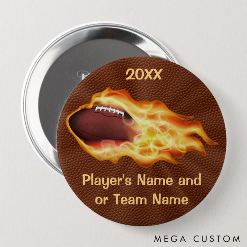 [Copy]Personalized Senior Night American Football Button Pin with Custom Your Photo, Name, Text and Number