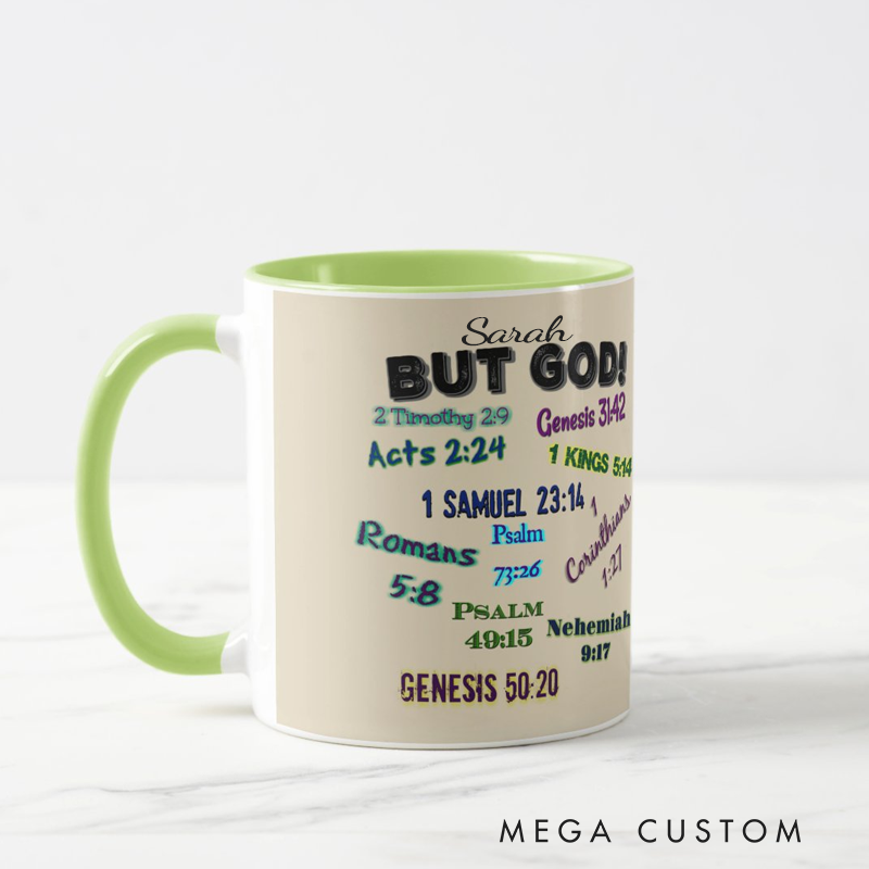 Personalized But God Mug with Name Birthday Religious Baptism Gift for Family Friends Christians