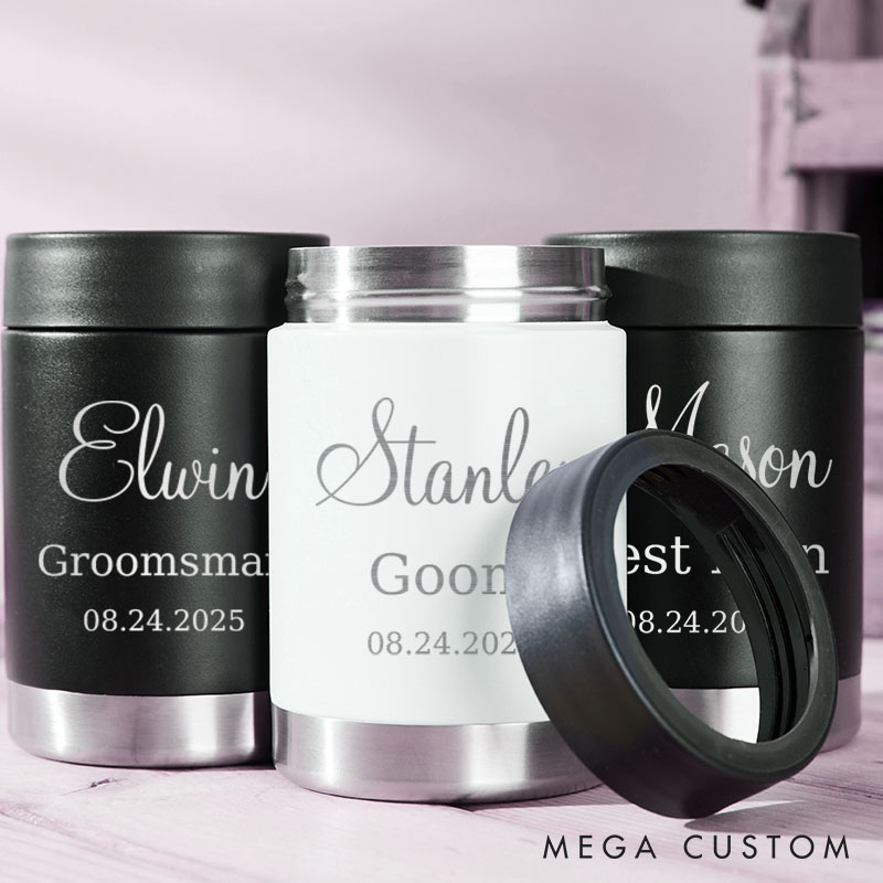 Personalized Wedding Party Can Coolers Bachelor Party Gifts for Groom Best Man Gift Groomsmen Proposal Gift Can Holder
