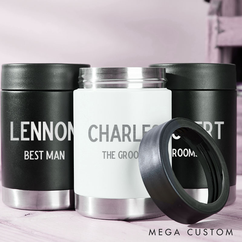 Personalized Wedding Party Can Coolers Groom Gift Tumbler Groomsmen Proposal Gifts Bachelor Party Favors Can Holder