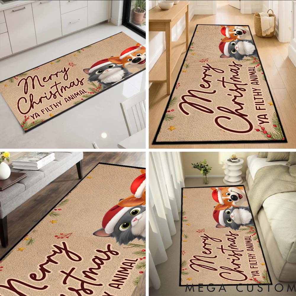 Personalized Pet LoverWhere Tails Never Stop Wagging Christmas Doormat