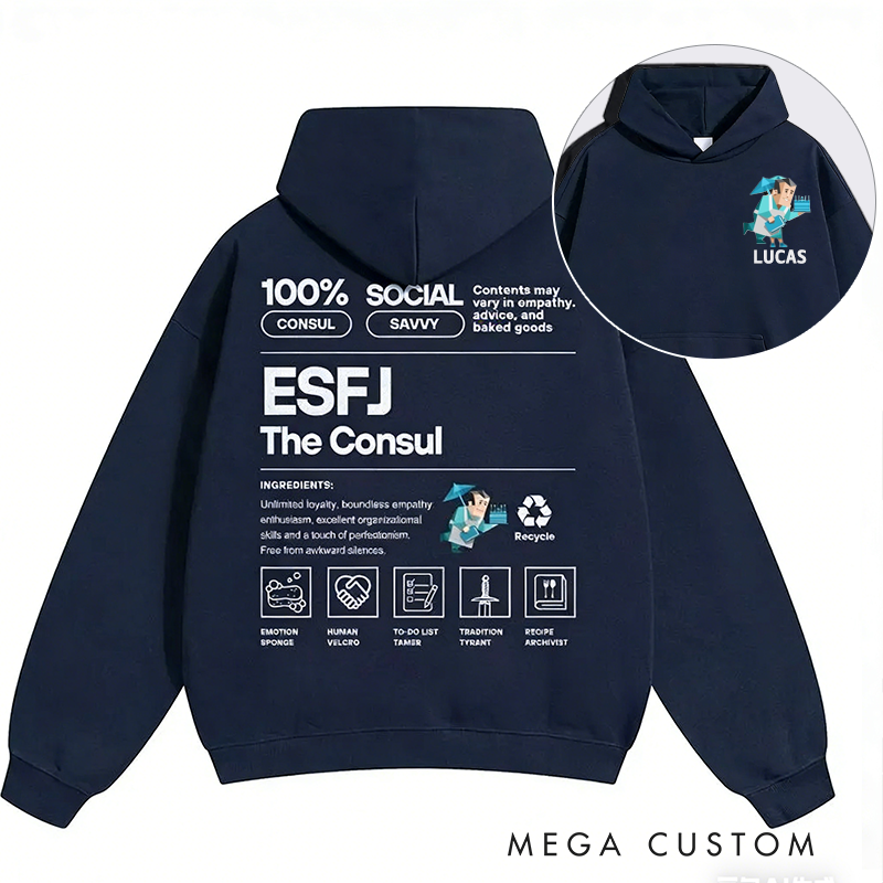 Personalized MBTI 16 Personalities Hoodie Custom Name Hoodies Unique Gifts