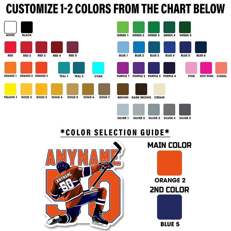 Personalized Ice Hockey Fridge Magnet with Custom Name and Number Design