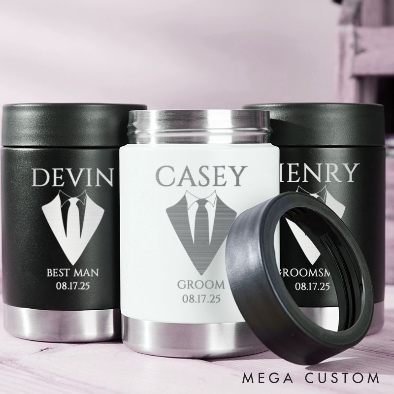 Personalized Wedding Party Can Coolers Bachelor Party Gift Tumbler for Groom  Groomsmen Proposal Can Holder