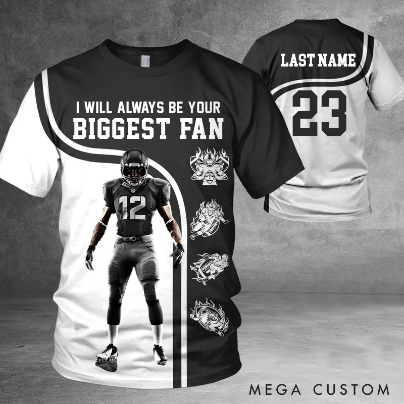 Personalized Football Fan Jersey Shirt "I Will Always Be Your Biggest Fan" All Over Print Shirt For Football lover