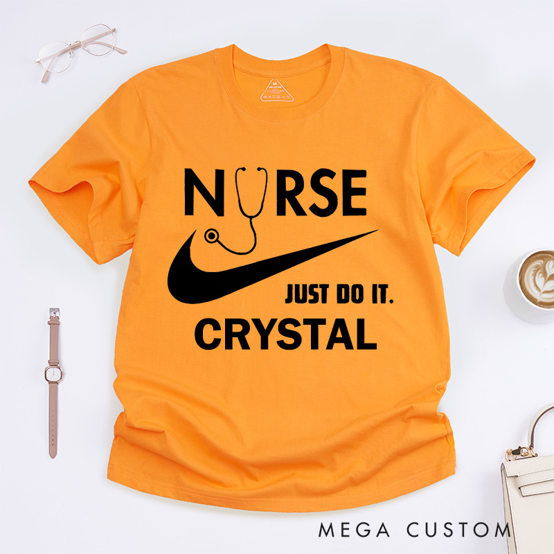 Personalized Nurse T-Shirts Nurse in Action Fashion Design T-Shirts