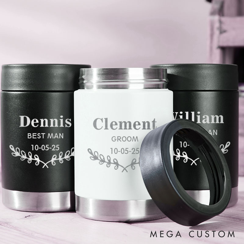 Personalized Groom Club Can Cooler Wedding Party Can Cooler Bachelor Favors Keepsakes for Groom Groomsmen Beer Can Holder