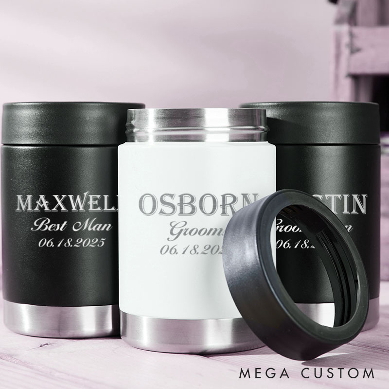 Personalized Wedding Groom Club Can Cooler Men’s Bachelor Party Can Cooler for Best Man Bachelor Party Can Holder fro Groomsmen