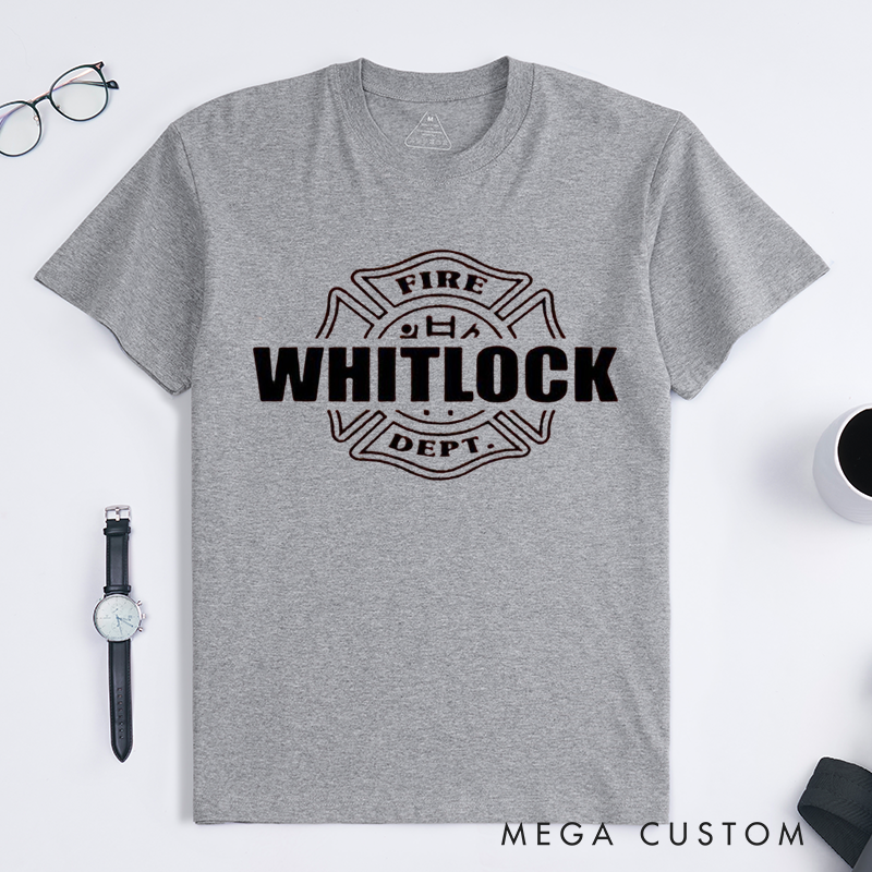 Personalized Classic T-Shirt for Firefighter Fire Department Logo Design Gift for Firefighter T-Shirt