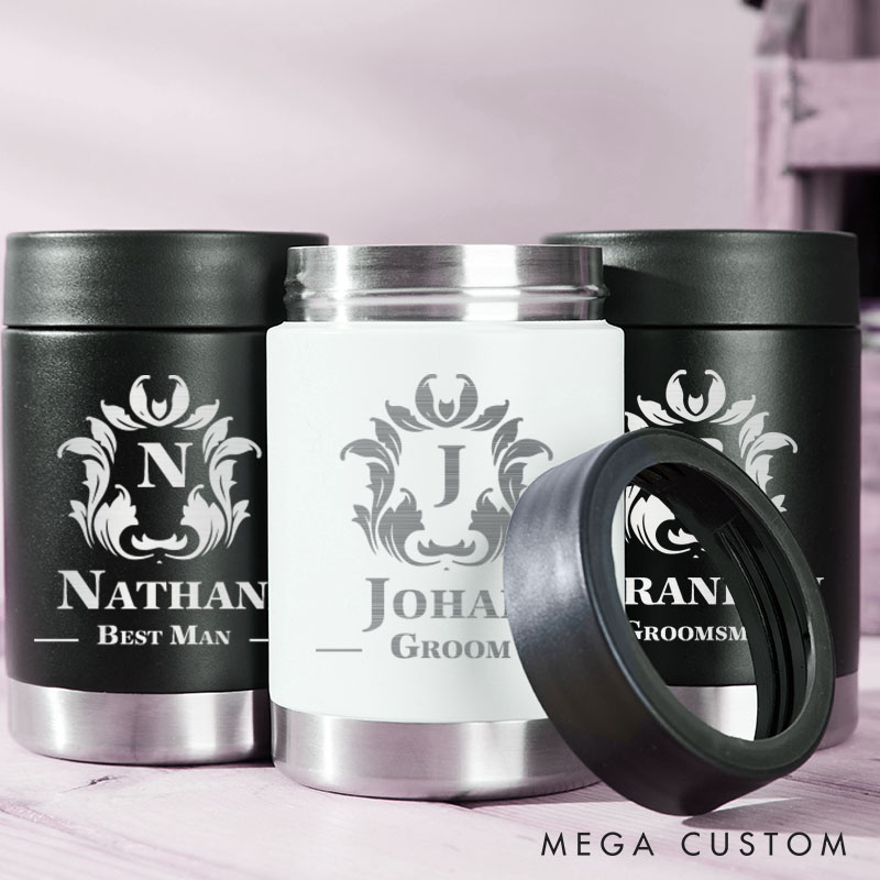Personalized Groom Club Can Cooler Men’s Wedding Party Can Cooler for Him Groomsmen Favors Beer Can Cooler Bachelor Can Holder