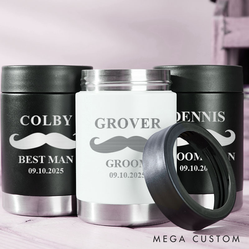 Personalized Groomsmen Proposal Can Cooler Groom Club Wedding Can Holder Bachelor Party Beer Can Holder for Best Man