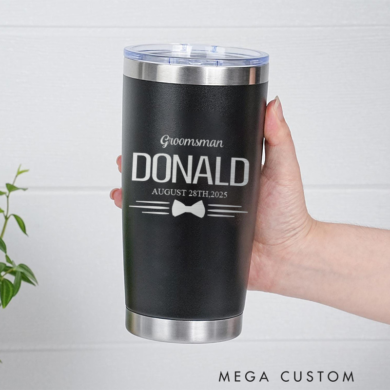 Personalized Insulated Tumblers Groomsman Gift Tumbler 20oz Tumbler for Groomsmen Bachelor Party Favor Groomsman Proposal Gift