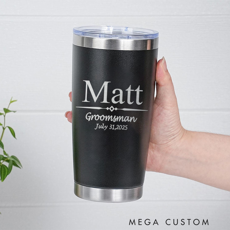 Personalized Groomsman Proposal Tumbler Groomsman 20oz Insulated Tumblers 20oz Tumbler for Best Man Bachelor Party Favor Best Man Gift