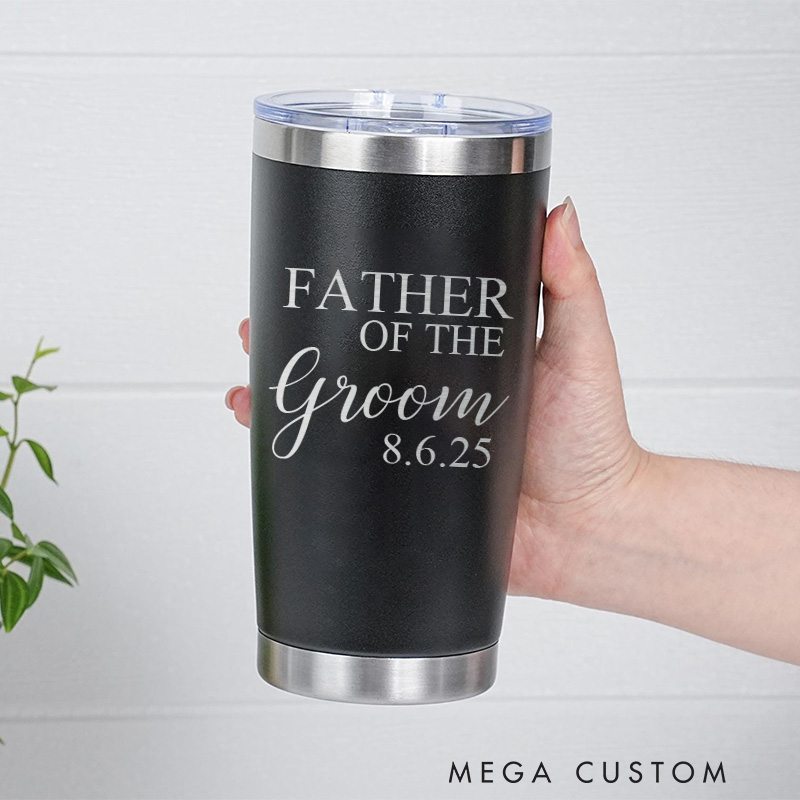 Personalized Father of the Bride Father of the Groom Tumbler 20oz Insulated Tumbler For Groom Dad Bride Dad Bachelor Party Tumbler Father