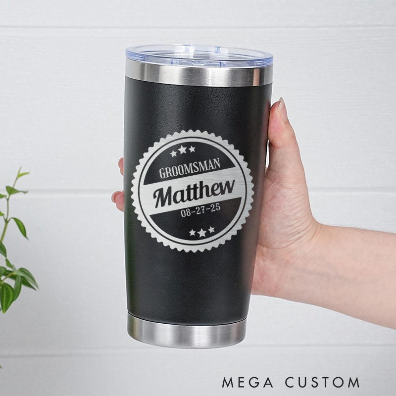 Personalized Groom Gift Tumbler Insulated Tumbler Groomsman Gift Tumbler 20oz Tumbler for Best Man Gift Bachelor Party Favor Tumbler