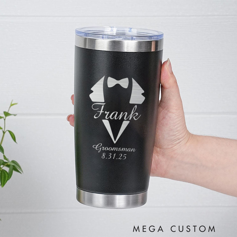 Personalized 20oz Tumbler for Groomsmen Groomsman Gift Insulated Tumbler Best Man Gift Groom Gift Bachelor Party Favor Tumbler
