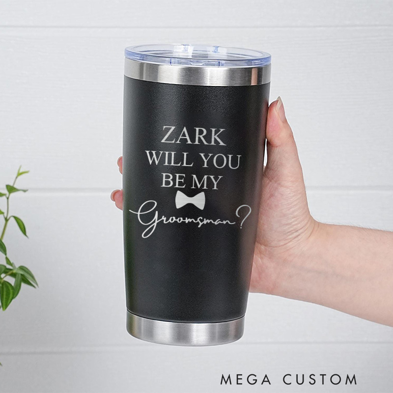 Personalized Groomsman Proposal Tumbler 20oz Insulated Tumbler for Groomsmen Bachelor Party Favors Tumbler Best Man Gift