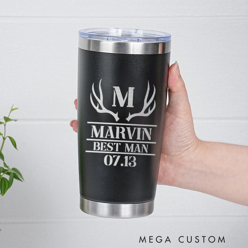 Personalized Insulated Tumbler for Groomsmen 20oz Wedding Party Favor Tumbler Best Man Gift Groom Gift Bachelor Party Keepsake Tumbler