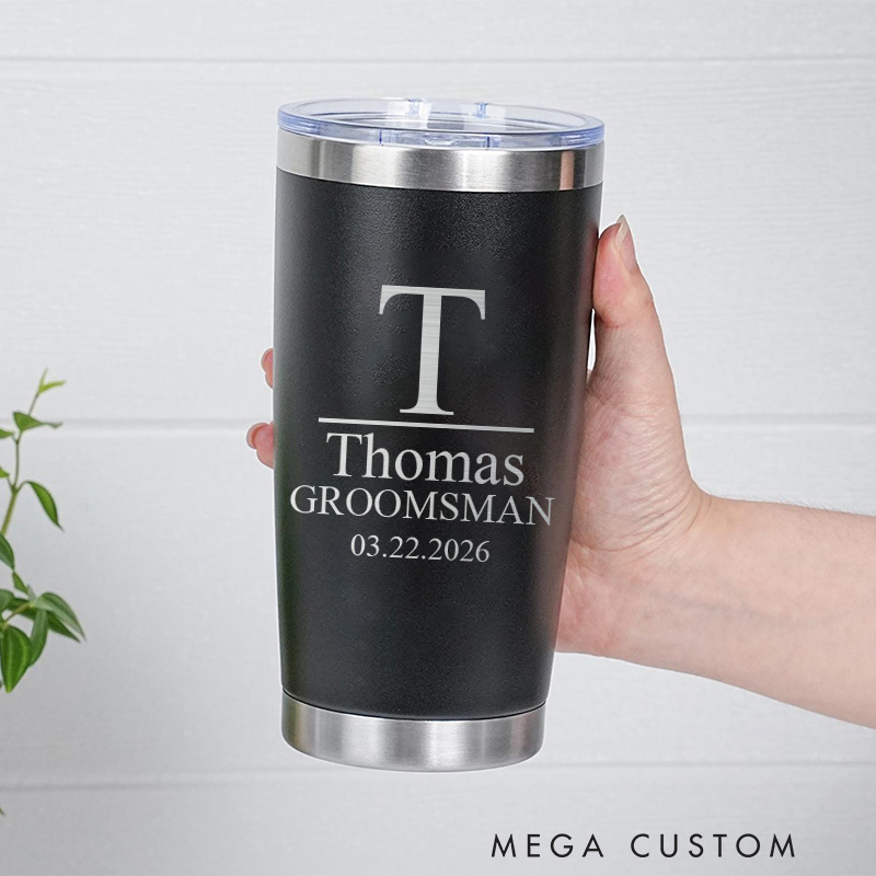 Personalized Wedding Favors Insulated Tumbler for Groomsmen Bachelor 20oz Tumbler Groomsman Proposal Tumbler Best Man Gift Groom Gift