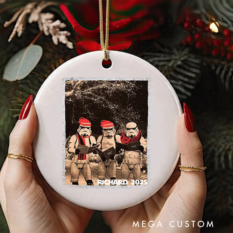 Personalized the Photo Ceramic Christmas Ornament Galaxy War Film Ornament Movie Holiday Ornament