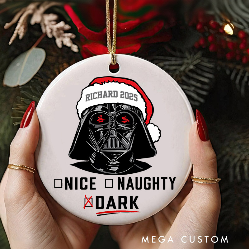 Personalized Being Naughty or Nice Christmas Ornament Galaxy War Film Ornament Movie Holiday Ornament