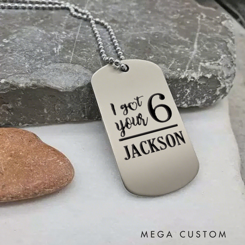 Personalized I Got Your 6 Police Dog Tag Necklace Custom Gift for Law Enforcement