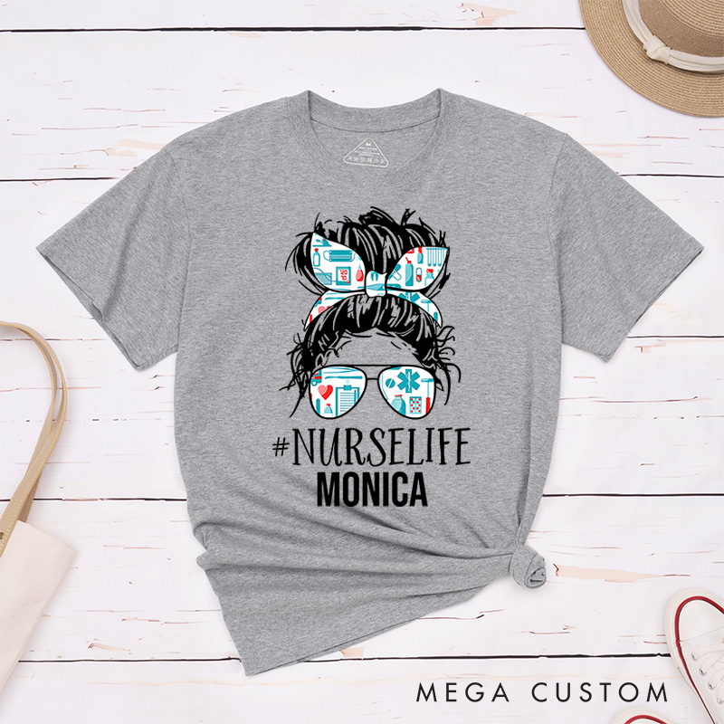 Personalized Nurse T-Shirts NurseLife Style Fashion Design T-Shirts