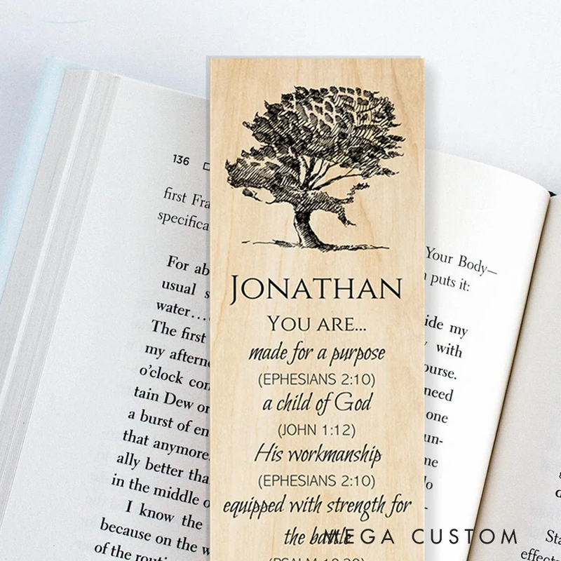 Personalized Wood Tree You are Bookmark for Best Friend Christian Gift for Birthday Unique Gifts for Book lover