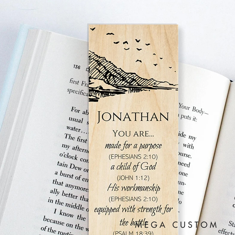 Personalized Wood Mountain You are Bookmark for Best Friend Christian Gift for Birthday Unique Gifts for Book lover