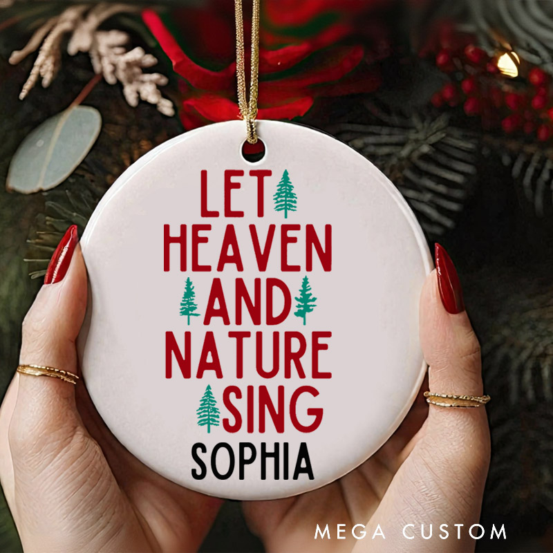 Personalized Christmas Ornament Let Heaven and Nature Sing Ornament Joy to the World Christian Ornament Christmas Gifted Ornament