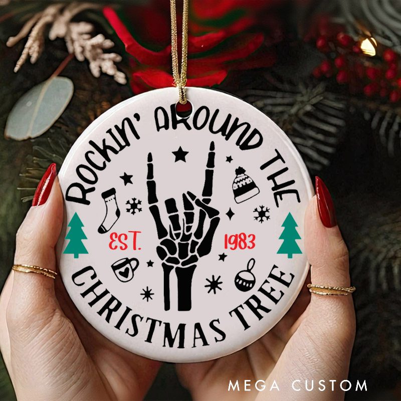 Personalized Christmas Ornament Christmas Rockin' Around Ornament Christmas Tree Ornament Christmas Gift for Heavy Metal Music Lover