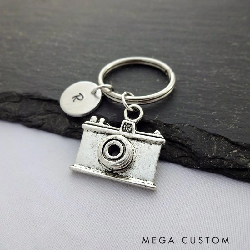 Personalised Camera Keyring Initial Keyring Photographer Keyring Photography Keyring Photography Keychain Photography Gift