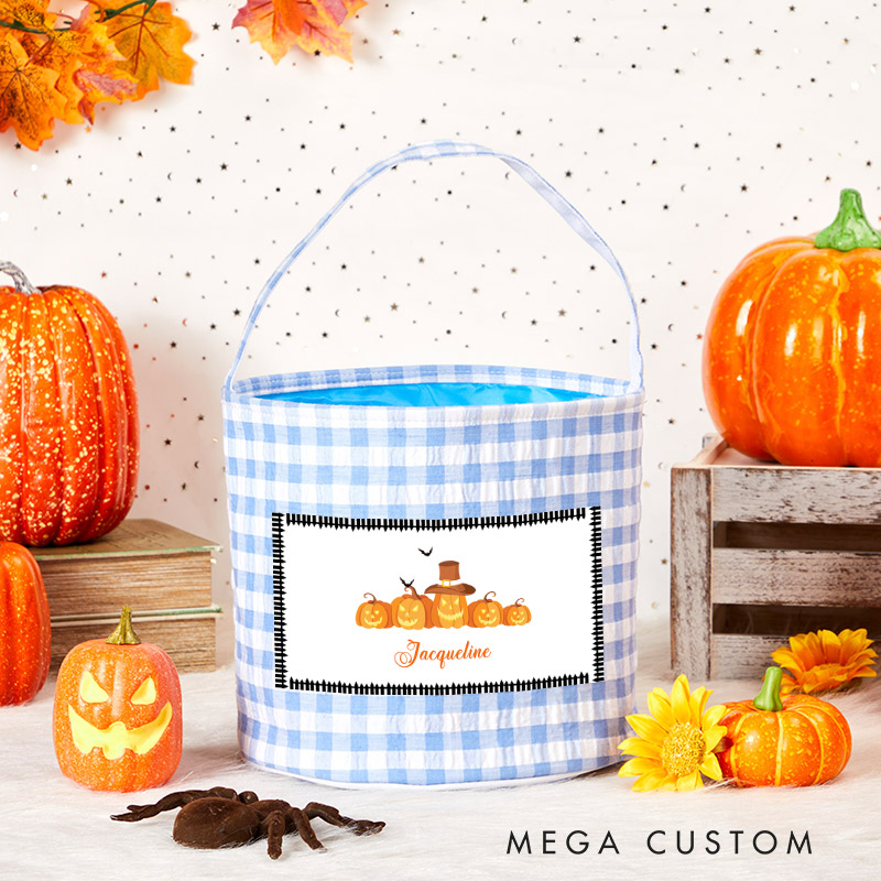 Personalized Halloween Treat Basket Pumpkin Patch Delight Design Halloween Bucket