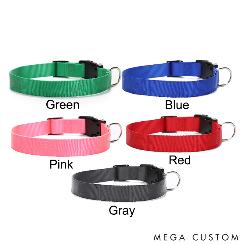 Personalized Dog Lover Dog Name and Phone Embroidered Dog Collar