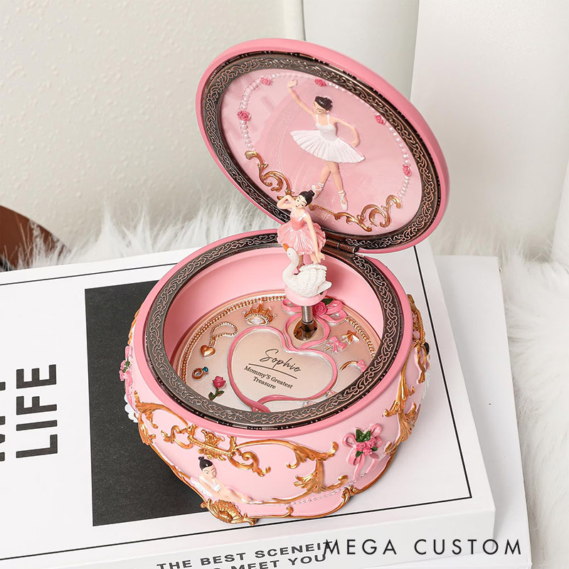 Personalized Carousel Ballerina Music Box Custom Engraved Name Musical Box Personalized Birthday Gift Christmas Gifts Keepsake Gifts