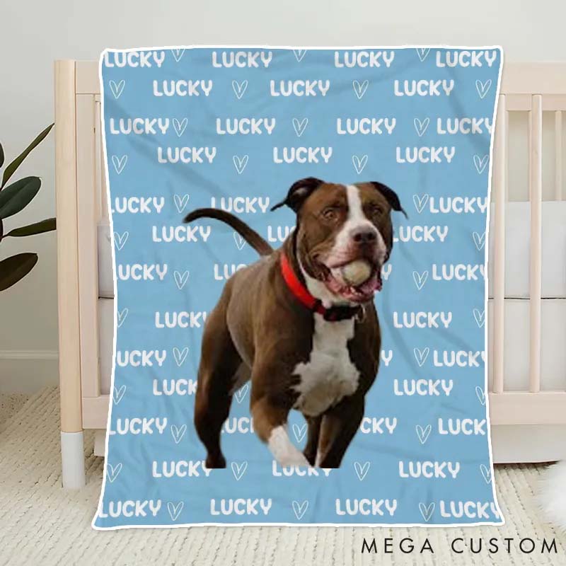 Personalized Pet Lover Personalized Name and Photo Throw Blanket