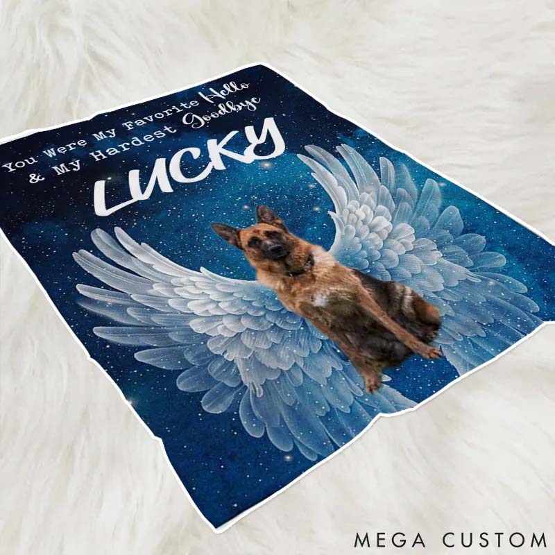 Personalized Pet Lover No Longer by My Side but Forever in My Heart Memorial Throw Blanket