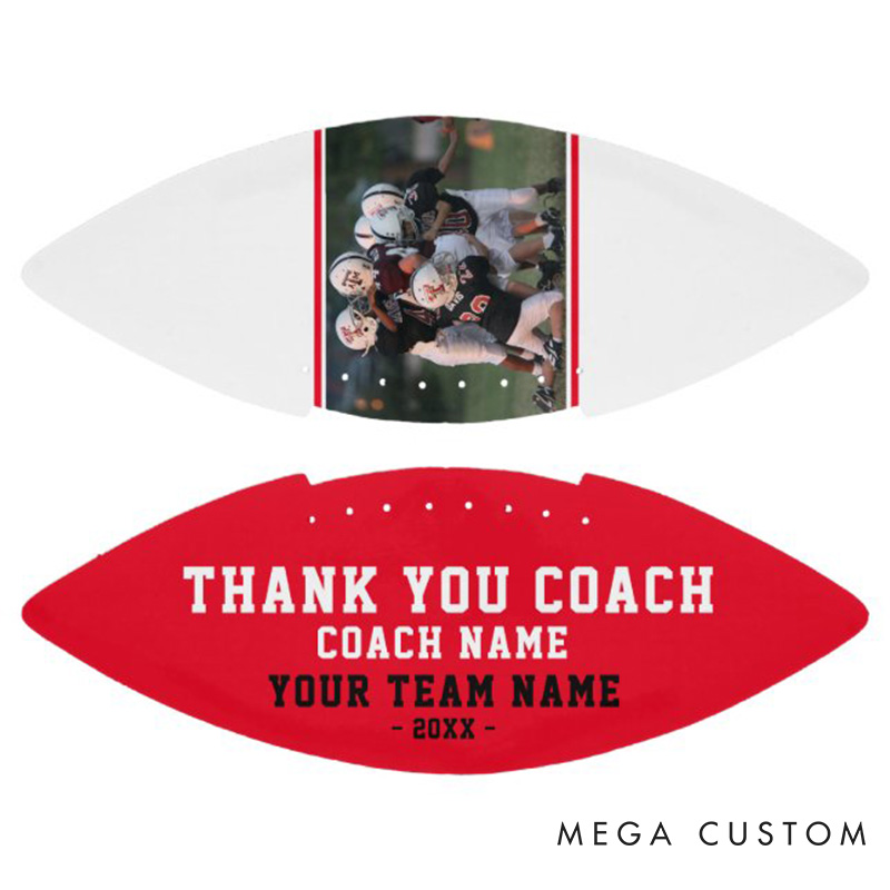 Personalized Coach Appreciation American Football with Custom Photo and Honor Your Leader