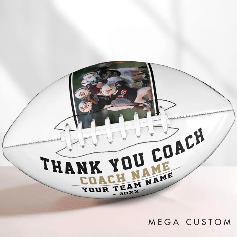 Personalized Coach Appreciation American Football Keepsake with Custom Photo and A Tribute to Leadership