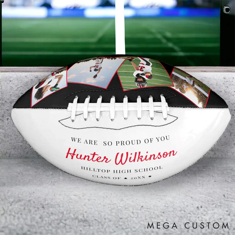 Personalized Graduation American Football with Custom Photo and Celebrate Their Achievements
