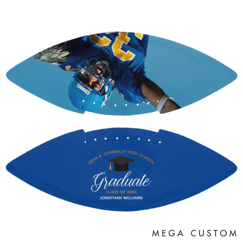 Personalized American Football Graduation Keepsake with Custom Photo and Celebrate Their Big Win