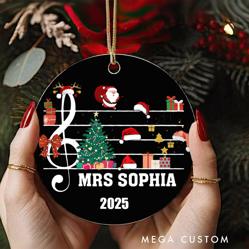 Personalized Ornament Treble Clef Ornament Christmas Treble Clef Ornament Christmas Musician Pianist Music Lover Violin Music Notes