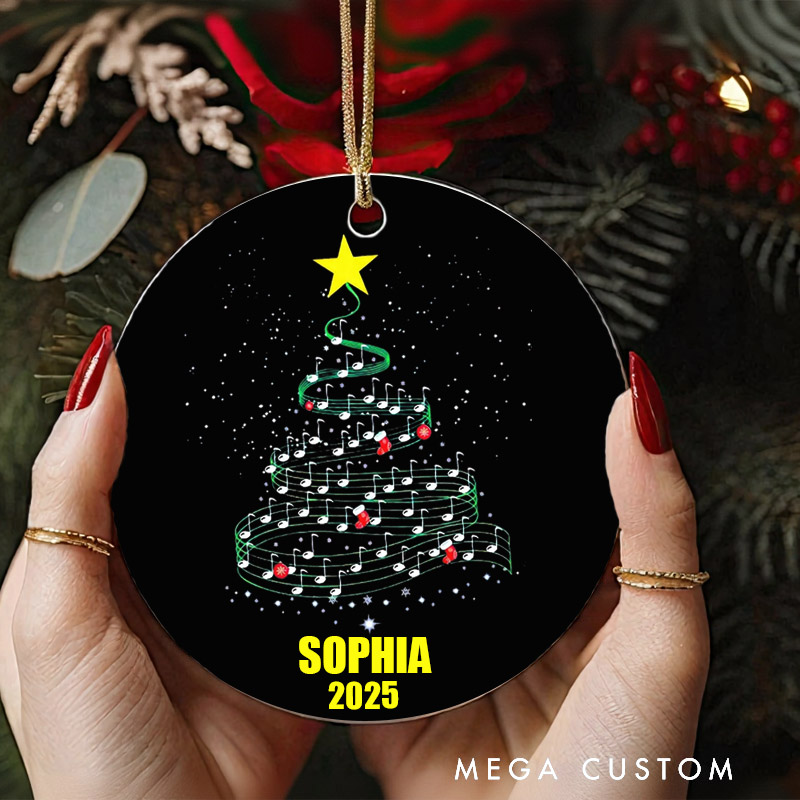 Personalized Christmas Ornament Christmas Tree Music Ornament Music Note Tree Ornament Music Lover Christmas Gift