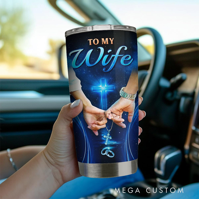 Personalized God Blessed 20oz Stainless Steel Tumbler with Name Religious Gift Anniversary Wedding Gift Faith Gift