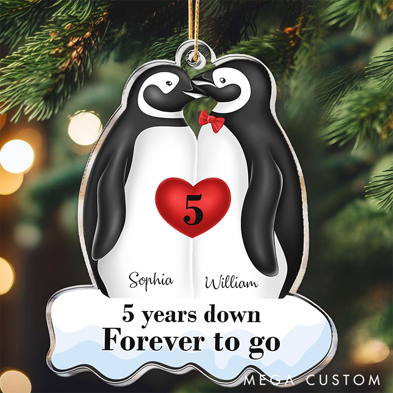 Personalized Penguin Couple Ornament Many Years Down Forever To Go Christmas Ornament Lovely Couple Gift For Husband Wife