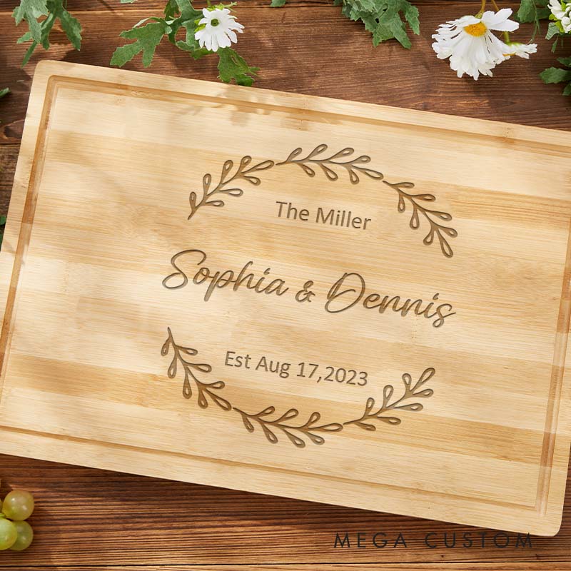 Personalized Couple Anniversary Bamboo Cutting Board Husband Wife Wooden Anniversary Cutting Board Man Woman Wedding Anniversary Gift