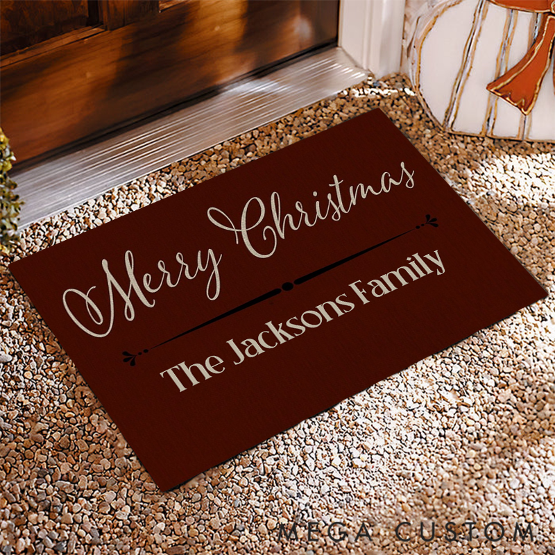 Personalized Whimsical Holiday Entry Mat for Adding a Touch of Warm to Your Home Doormat